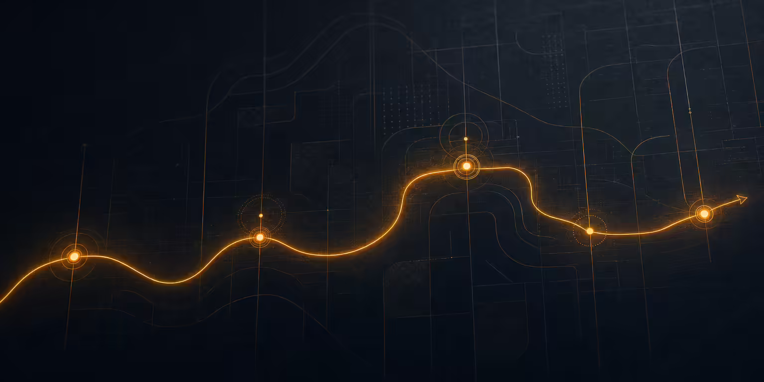 A clear path traced through a technical grid, representing step-by-step guidance